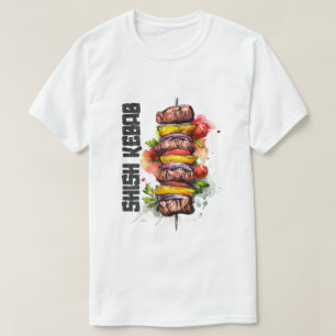 Camiseta Shish Kebab Comida Árabe ش ي ش ك ب ا ب ا ك ل ع ر ب