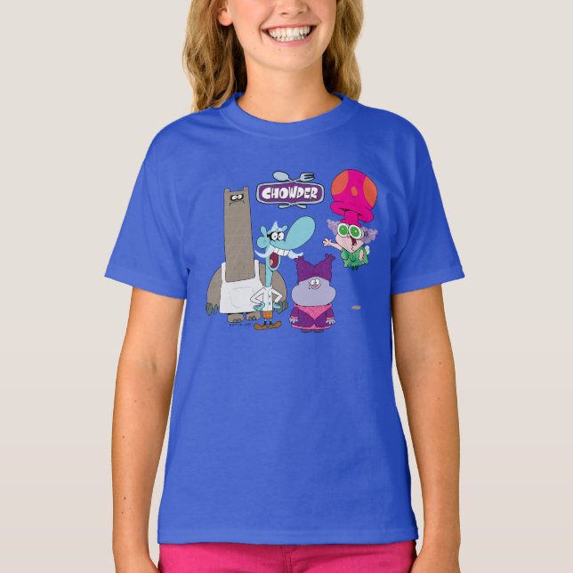 Camiseta Shnitzel, Mung, Chowder e Truffles (Frente)