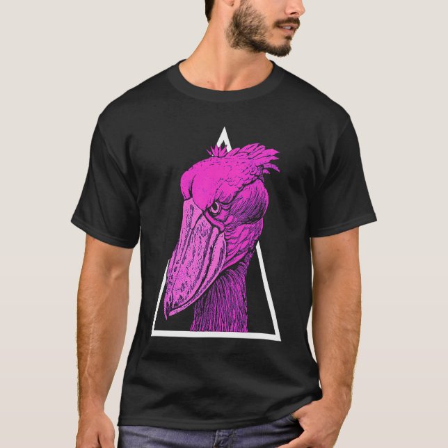 Camiseta Shoebill Bird Animal Colorful Vaporwave (Frente)