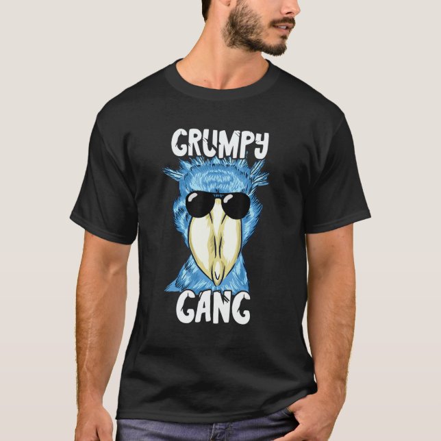 Camiseta Shoebill Grumpy Gang Sunglass African Stork Shoebi (Frente)