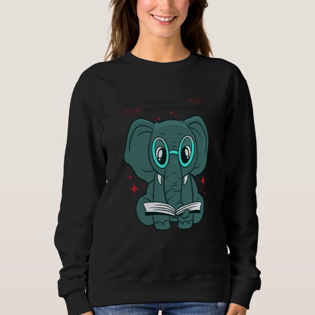 Camiseta shooting elephants stop cute reading book (Frente)