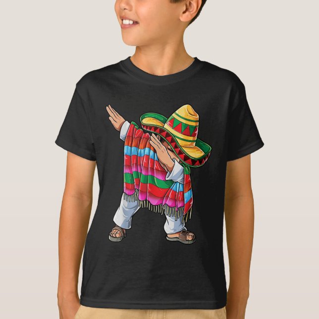 Camiseta Shor Mexicano Poncho Cinco de Mayo Boys (Frente)