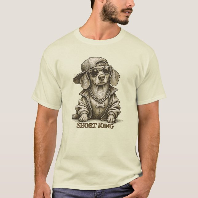 Camiseta Short King – Dachshund image. (Frente)