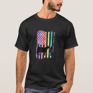 Camiseta Showgirl Cattle American Patriótico USA Flag Fund