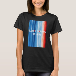 Camiseta ShowYourStripes u2013 GLOBAL WARMING ESTÁ AQUI Glo