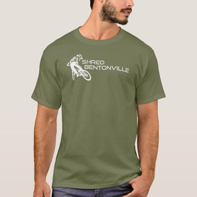 Camiseta Shred Bentonville Arkansas Mountain Biking (Frente)