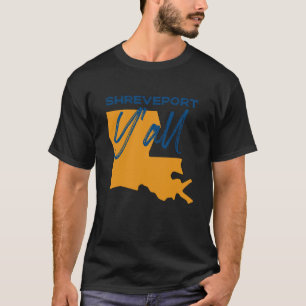 Camiseta Shreveport Louisiana Y'all LA Orgulho Mapa Estado