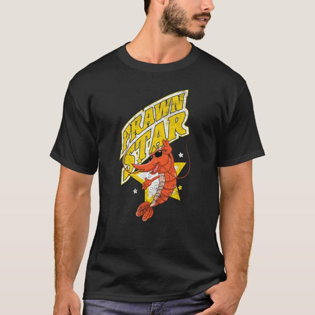 Camiseta Shrimp Funny Prawn Star Retro Shelfish e Seafoo (Frente)