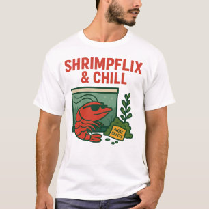 Camiseta Shrimpflix & Chill Engraçado Shrimp Hobbyist