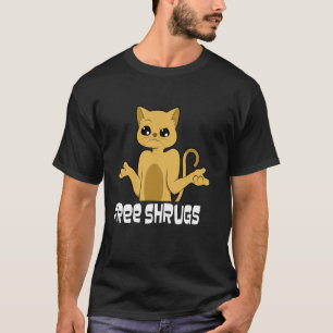 Camiseta shrugs gratuitos - gato com aparência engraçada -