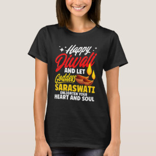Camiseta Shubh Deepalawi Happy Diwali Deusa Saraswati Diw