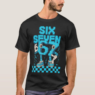 Camiseta Si Seven 67 Piel Arte Número Engraçado Meme Jogos