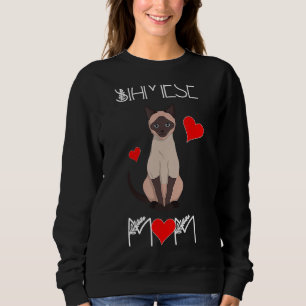 Camiseta Siamês Mãe Gato Adorando Dia de as mães Siamês Gat