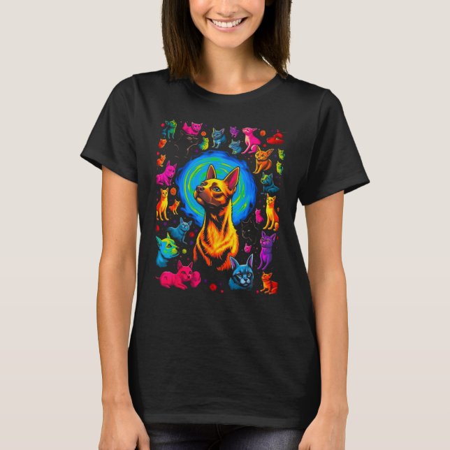 Camiseta Siamese Cat Abstract Art (Frente)