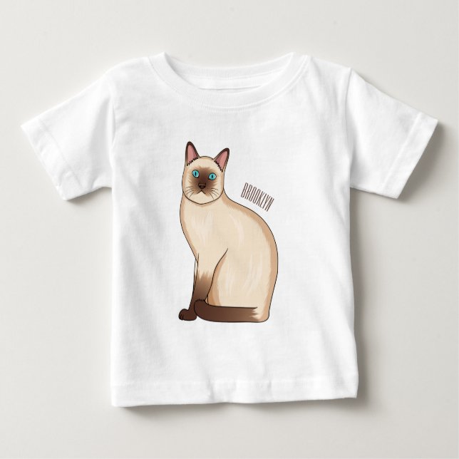 Camiseta Siamese cat cartoon illustration (Frente)