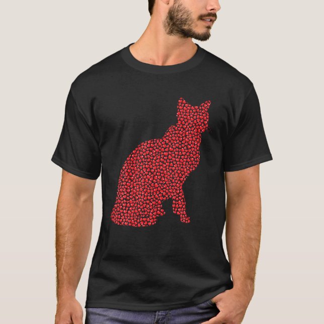 Camiseta Siamese Cat Lover Heart Shape Siamese Cat Valentin (Frente)
