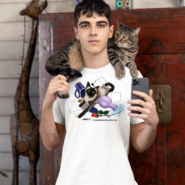Camiseta Siamese Cat Mishead Funny (Criador carregado)
