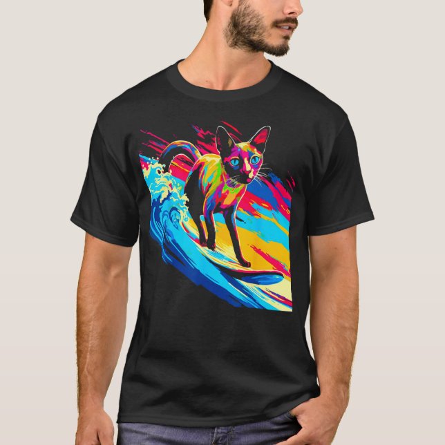 Camiseta Siamese Cat Surf (Frente)