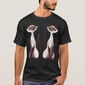 Camiseta Siamese Cat Trabalho de arte Dois Siameses Cat Lov