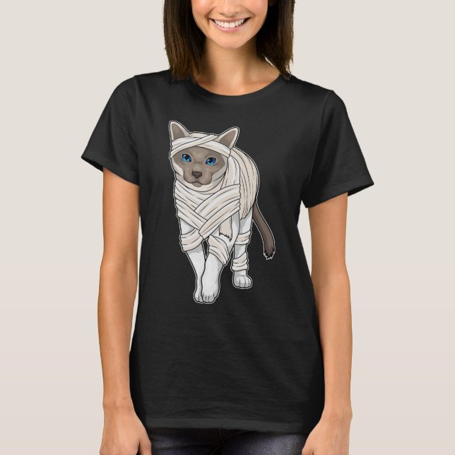 Camiseta Siamese Halloween Mummy (Frente)