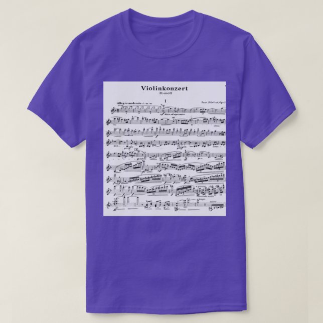 Camiseta Sibelius Violin Concerto Long (Frente do Design)