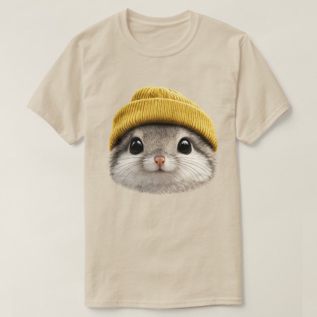 Camiseta Siberian Flying Squirrel Wearing Beanie  Retro 90s (Frente do Design)