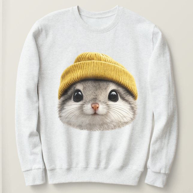 Camiseta Siberian Flying Squirrel Wearing Beanie  Retro 90s (Frente do Design)
