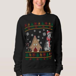 Camiseta Siberian Husky Christmas Ugly Sweater Santa Hat Re