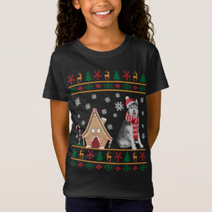 Camiseta Siberian Husky Christmas Ugly Sweater Santa Hat Re