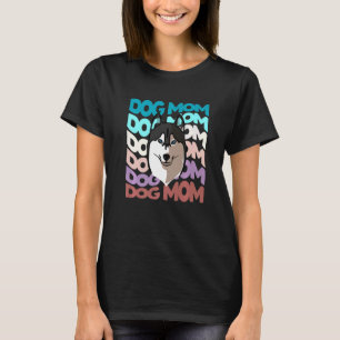 Camiseta Siberian Husky Dog Mãe Retro Vintage Dog Mama