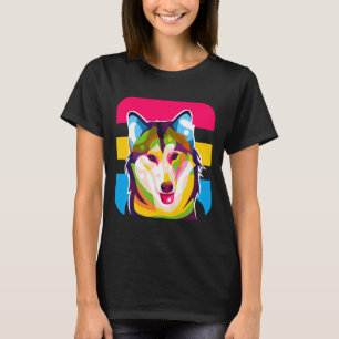 Camiseta Siberian Husky Dog Pop Art
