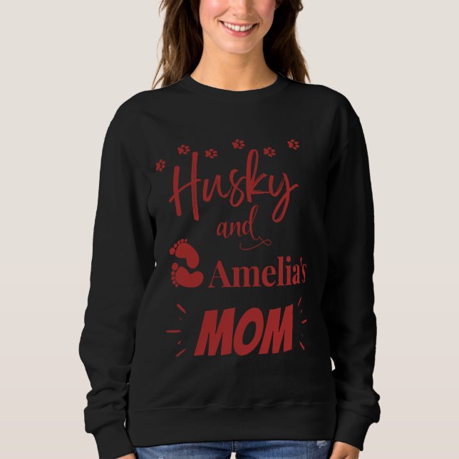 Camiseta Siberian Husky E Amelia Mãe (Frente)
