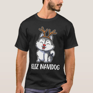Camiseta Siberian Husky Encantado Cachorro de Natal
