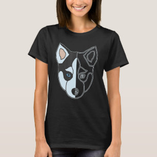 Camiseta Siberian Husky Imprint Motif Dog Face Pet Trabalho