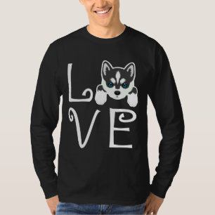 Camiseta Siberian Husky Love Relaxed Ajustado