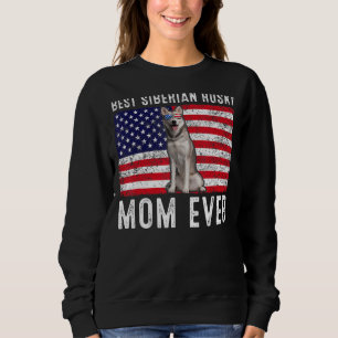 Camiseta Siberian Husky Mãe Americana Bandeira Dono de Cach