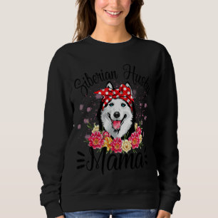 Camiseta Siberian Husky Mama Florals Cachorro Bonito Mãe de