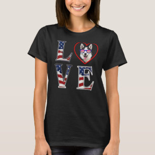 Camiseta Siberian Husky Memorial Day 4 De Julho Cachorro Mã