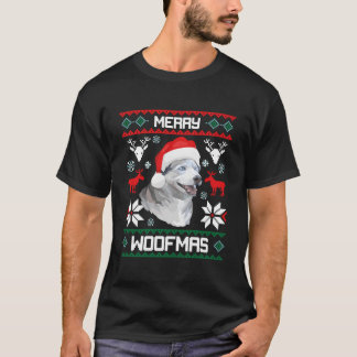 Camiseta Siberian Husky Merry Woofmas Para