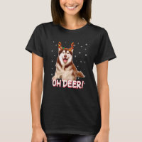 Siberian Husky Oh Deer Funny Dog Xmas
