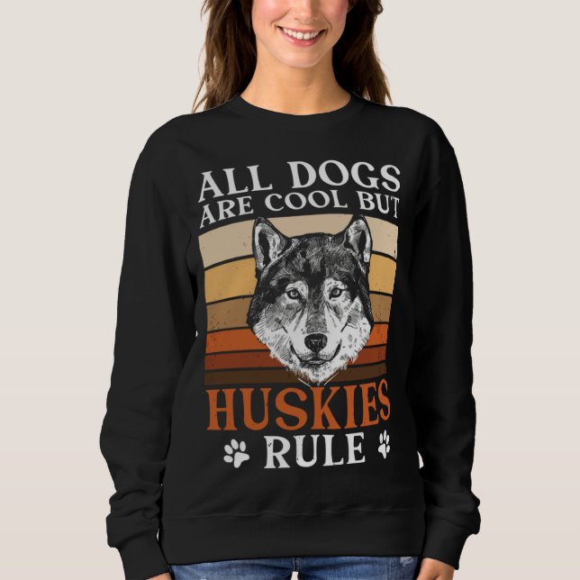 Camiseta Siberian Husky Owner Dog  Huskies Rule Retro (Frente)