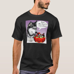 Camiseta Siberian Husky (preto) Halloween Candy