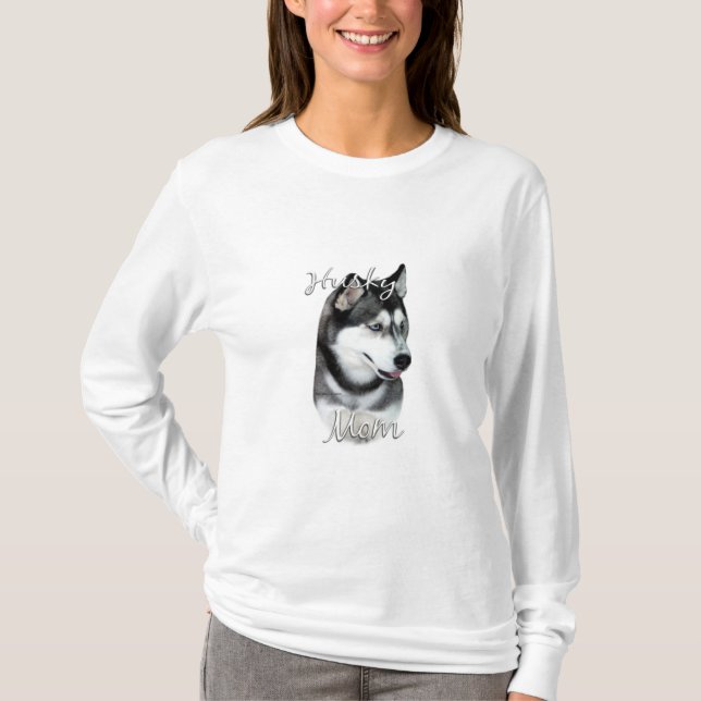Camiseta Siberian Husky (preto) Mãe 2 (Frente)