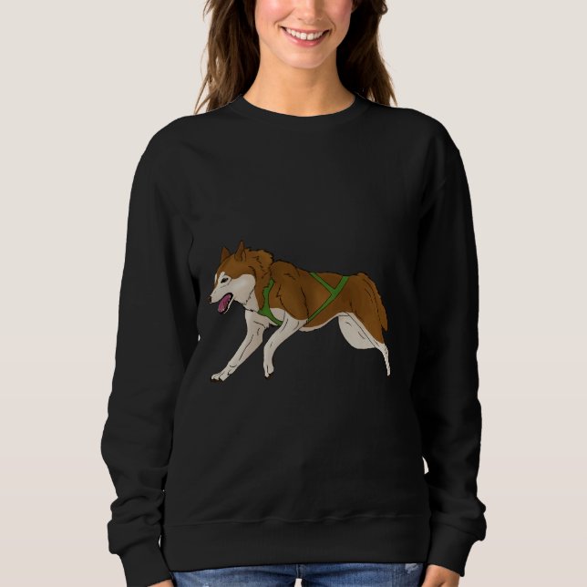 Camiseta Siberian Husky Sled Sled Dog Red (Frente)