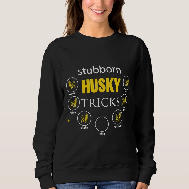 Camiseta Siberian Husky Stubborn Rouco Tricks Tee (Frente)