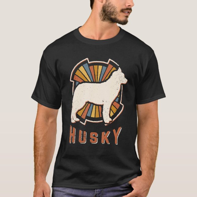 Camiseta Siberian Husky Vintage Clássica Retro Dog Love (Frente)