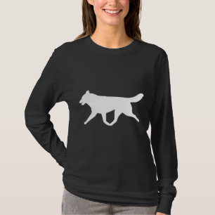 Camiseta Siberian Husky White Silhouette