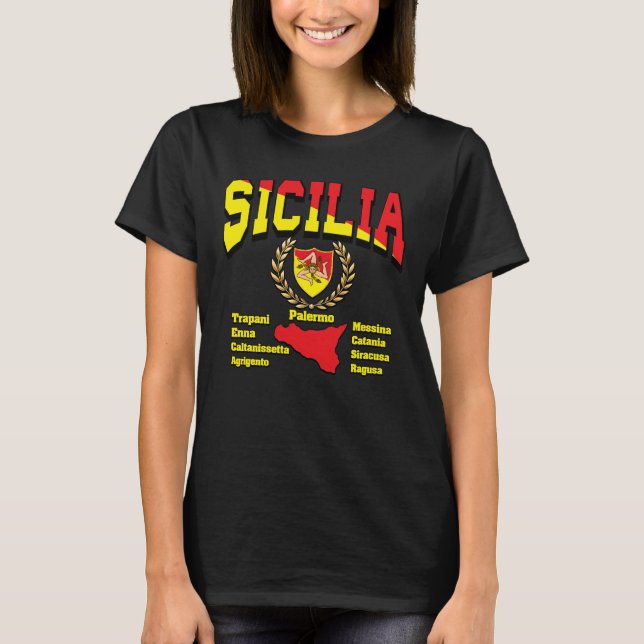 Camiseta Sicilia 9 províncias (Frente)