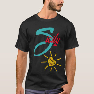 Camiseta Sicília com coração ensolarado