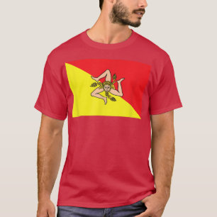 Camiseta Sicília Flag Map Itália Reino da Sicília Piz Itali